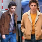 Timothee Chalamet Bob Dylan Distressed And Sherpa Jacket