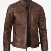 Chocolate Brown Motorcycle Leather Jacket 4