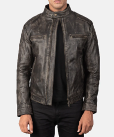 Gatsby Distressed Brown Leather Jacket