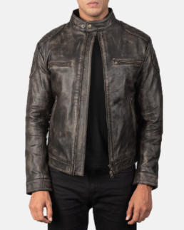 Gatsby Distressed Brown Leather Jacket