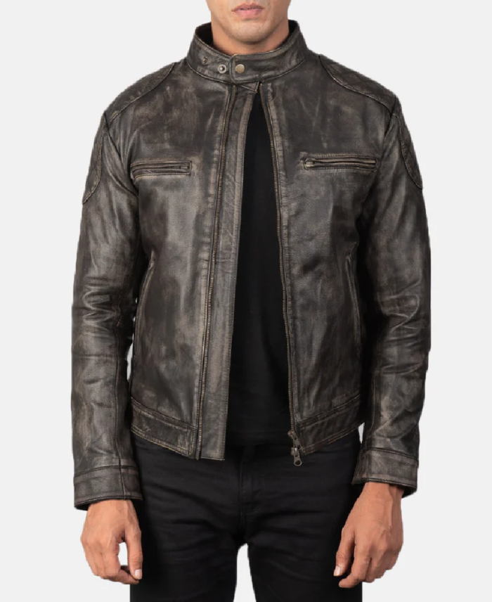 Gatsby Distressed Brown Leather Jacket