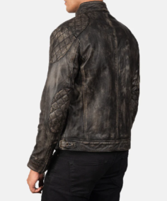 Gatsby Distressed Brown Leather Jacket Back