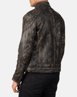 Gatsby Distressed Brown Leather Jacket Back