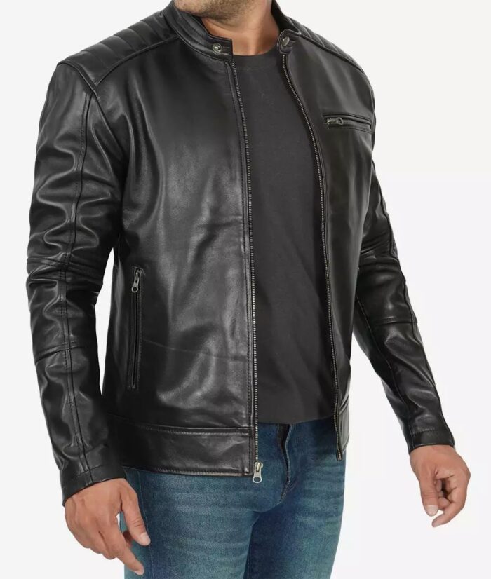 Leather Jacket With Padded Shoulders 2