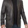 Ruboff Dark Brown Leather Blazer 3