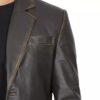 Ruboff Dark Brown Leather Blazer 4