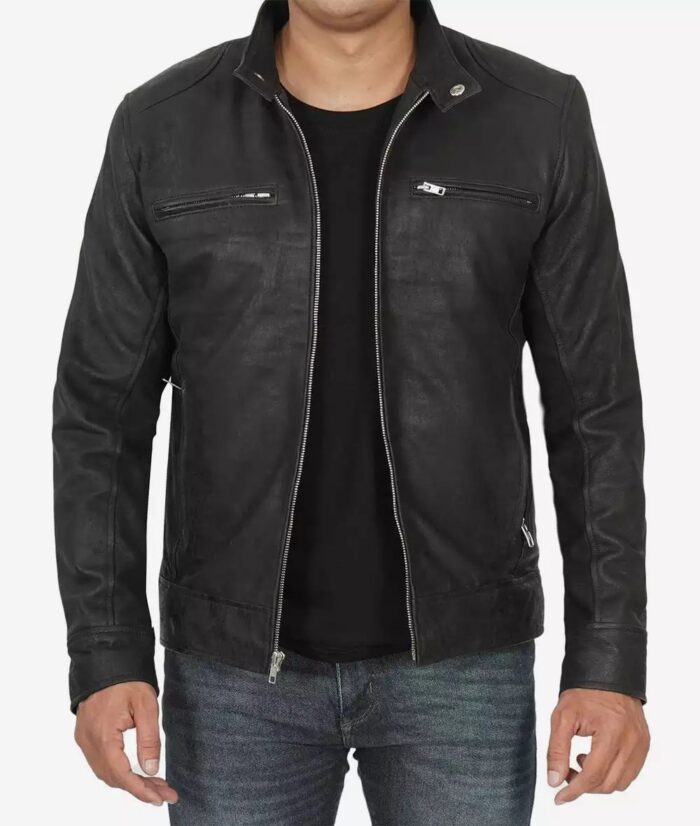 Snuff Leather Racer Jacket