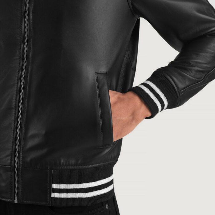 Trendy Bomber Leather Jacket 4