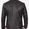 Trendy Claude Mens Biker Brown Quilted Distressed Leather Jacket