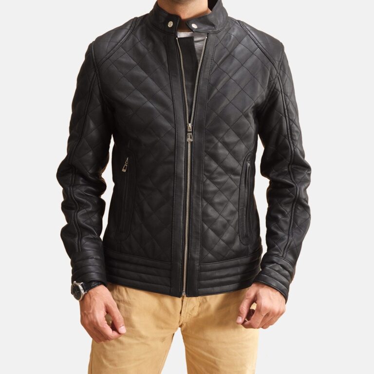 Henry Quilted Black Leather Jacket