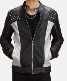 Leather Shapron Studded Biker Jacket