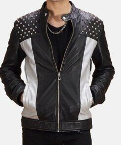 Leather Shapron Studded Biker Jacket