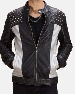 Leather Shapron Studded Biker Jacket