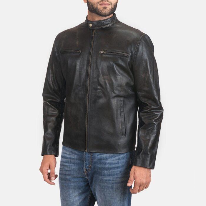 Trendy Leather Biker Jacket 4 5