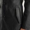 Brawnton Black Leather Coat Side