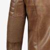 Trendy Mens Cafe Racer Camel Brown Leather Jacket 3
