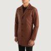 Classmith Brown Leather Coat Side