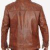 Trendy Brown Revees Leather Jacket 3