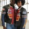 A Male And Female Wearing Vanson Star Jacket
