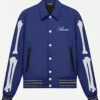 Blue Amiri Bones Varsity Jacket