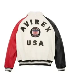 Avirex Block Color Real Leather Jacket Back