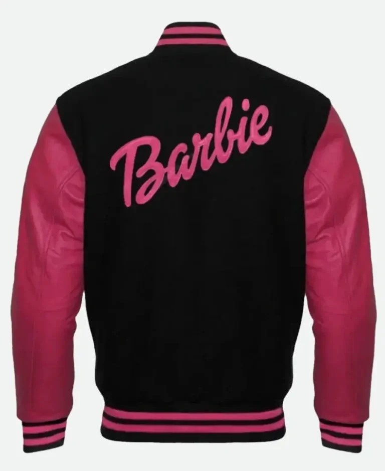 Barbie Black & Pink Varsity Jacket Back Look