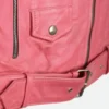 Barbie Pink Leather Jacket Detail Image 2