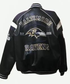 Bartolemo-Baltimore-Ravens-NFL-Bomber-Leather-Jacket-Back