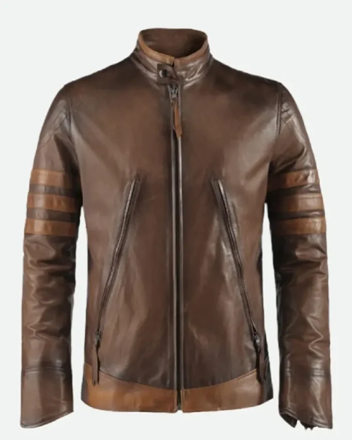 Brown X Men Origins Wolverine Leather Jacket