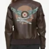 Carol Danvers Captain Marvel Flight Bomber Leather Jacket Back