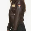 Carol Danvers Captain Marvel Flight Bomber Leather Jacket Side