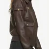 Carol Danvers Captain Marvel Flight Bomber Leather Jacket Side 2