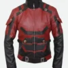 Charlie Cox Daredevil Leather Jacket Front Zipped