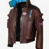 Cyberpunk 2077 Samurai Leather Jacket Left Brown