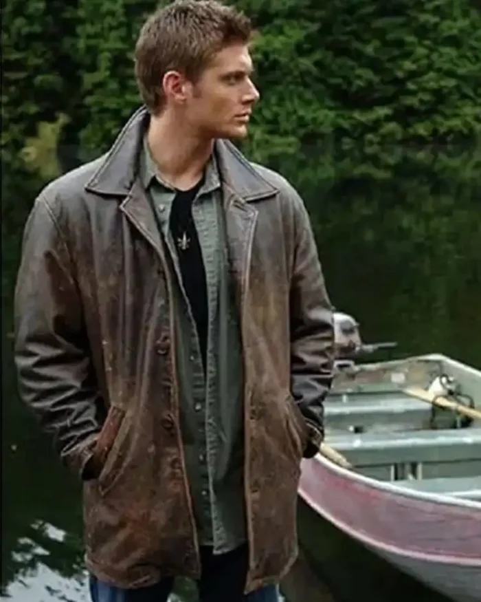 Dean Winchester Supernatural Brown Leather Jacket Side V2