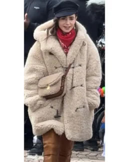 Emily In Paris S04 Lily Collins Shearling Jacket