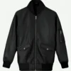 Eminem-Black-Leather-Jacket Front