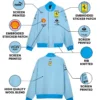 Ferrari Blue Miami Grand Prix Jacket Infographics