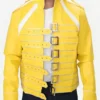 Freddie Mercury Concert Yellow Leather Jacket Zip Opened