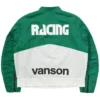 Green And White Supreme Vanson Leathers Cordura Jacket Back