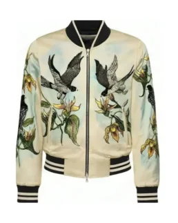 John Legend Embellished Bird Print Bomber Jacket For Men And Women