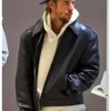 Justin Bieber Coachella 2024 Louis Vuitton Black Leather Jacket Front View