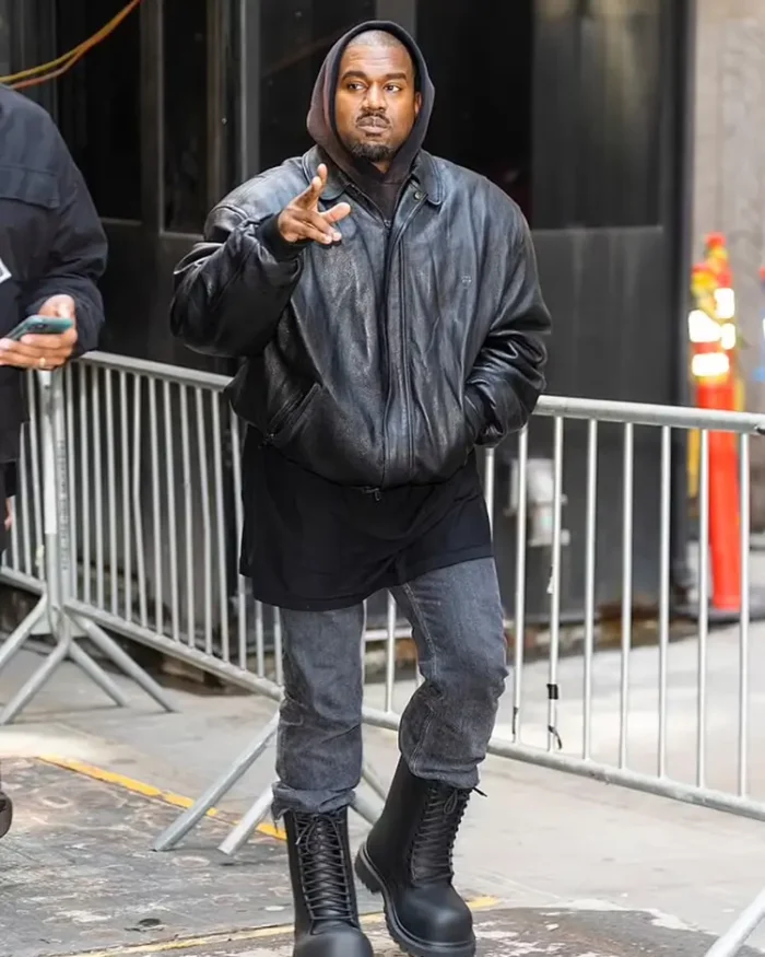 Kanye West Balenciaga Leather Jacket Front