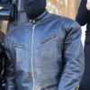 Kanye West Cafe Racer Black Leather Jacket Front V2