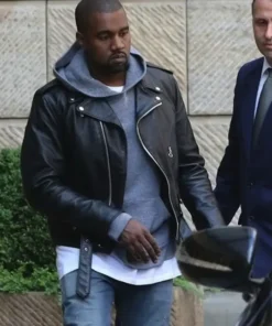 Kanye West Classic style Collar Real Leather Jacket