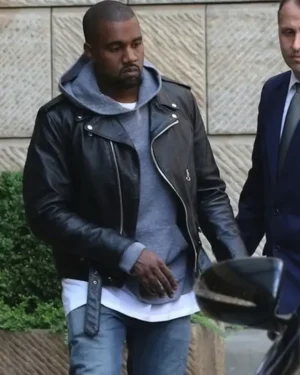 Kanye West Classic style Collar Real Leather Jacket