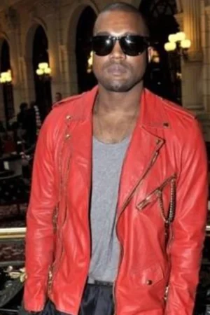 Kanye West Red Biker genuine Leather Jacket
