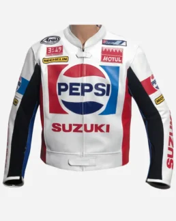 Kevin Schwantz Pepsi Suzuki Leather Jacket Front