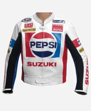 Kevin Schwantz Pepsi Suzuki Leather Jacket Front