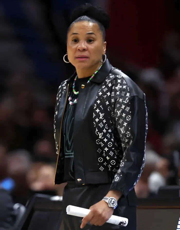 March Madness Dawn Staley Louis Vuitton Black Leather Jacket